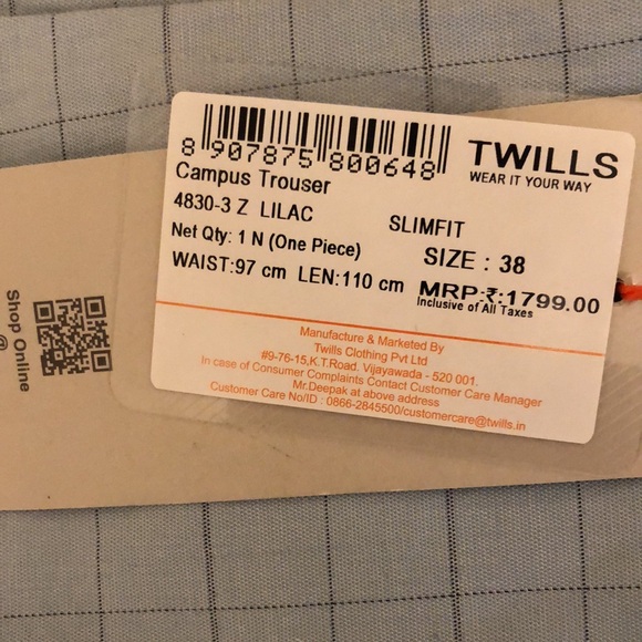 Twills Pure Campus Fit Golf Chinos in Sky Blue Plaid, size 38x32 - Picture 7 of 14